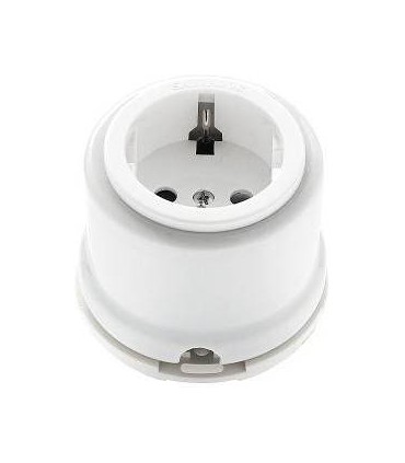 Salvador Розетка с заземлением и шторками для наружного монтажа, белый, OP 12WT {PRODUCT_REFERENCE}