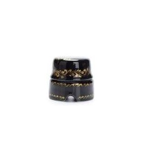 Salvador Распаячная коробка чёрная с золотым цветочным арнаментом, BOX1BL.GD {PRODUCT_REFERENCE}