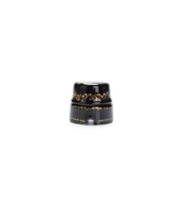 Salvador Распаячная коробка чёрная с золотым цветочным арнаментом, BOX1BL.GD {PRODUCT_REFERENCE}