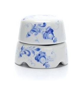 Salvador Распаячная коробка белая с росписью гжельские узоры, BOX1WT.GZ {PRODUCT_REFERENCE}