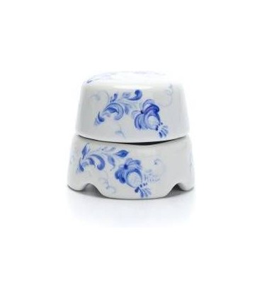 Salvador Распаячная коробка белая с росписью гжельские узоры, BOX1WT.GZ {PRODUCT_REFERENCE}