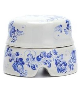 Salvador Распаячная коробка большая белая с росписью гжельские узоры, BOX2WT.GZ {PRODUCT_REFERENCE}