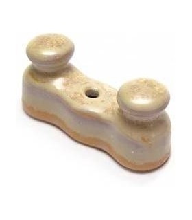Двойной кабельный изолятор Salvador, фарфор бежевый {PRODUCT_REFERENCE}