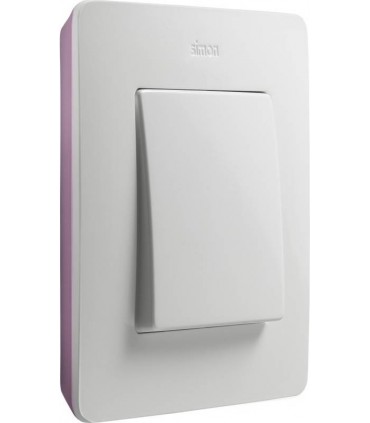 Выключатель Simon 82 Detail цвет белый/пастель розовая 8200610-203