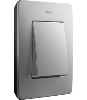 Выключатель Simon 82 Detail цвет алюминий/черный 8200610-293
