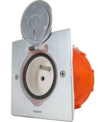 Legrand -Напольный лючок на 2 модуля, квадратный, цвет нержавеющая сталь, IP 44 {PRODUCT_REFERENCE}