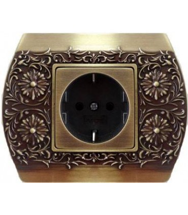 Розетка FEDE серии Sanremo цвет Bright Patina FD01421PB