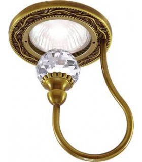 Круглый точечный светильник с крупным кристаллом FEDE PARIS CRYSTAL DE LUXE патина FD1034CLPB