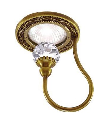 Круглый точечный светильник с крупным кристаллом FEDE PARIS CRYSTAL DE LUXE патина FD1034CLPB