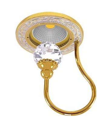 Круглый точечный светильник с крупным кристаллом FEDE PARIS CRYSTAL DE LUXE блестящее золото FD1034CLOP