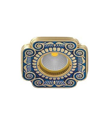 Квадратный точечный светильник из латуни, FEDE SMALTO ITALIANO FIRENZE BLUE SAPPHIRE FD1007AZEN