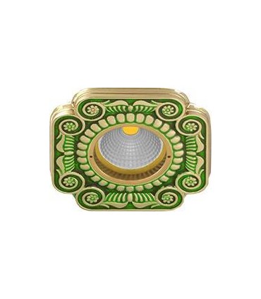 Квадратный точечный светильник из латуни, FEDE SMALTO ITALIANO FIRENZE EMERALD GREEN FD1007VEEN