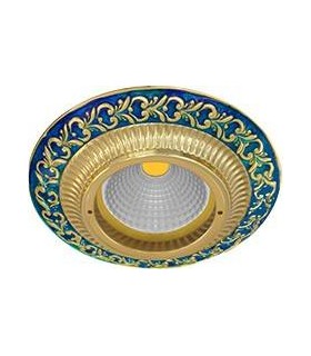 Круглый точечный светильник из латуни, FEDE SMALTO ITALIANO SAN SEBASTIAN BLUE SAPPHIRE FD1004AZEN