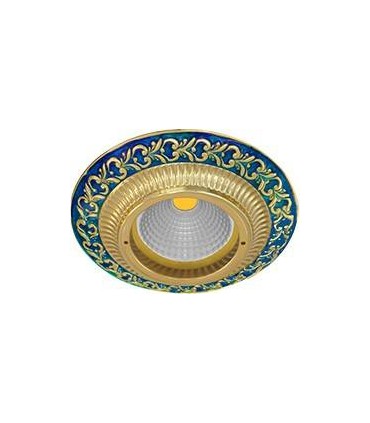 Круглый точечный светильник из латуни, FEDE SMALTO ITALIANO SAN SEBASTIAN BLUE SAPPHIRE FD1004AZEN