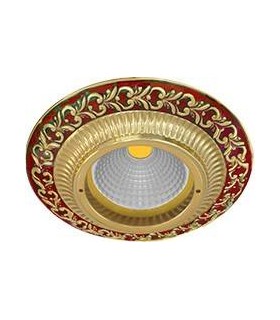 Круглый точечный светильник из латуни, FEDE SMALTO ITALIANO SAN SEBASTIAN RUBY RED FD1004ROEN