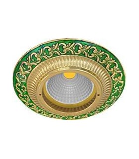 Круглый точечный светильник из латуни, FEDE SMALTO ITALIANO SAN SEBASTIAN EMERALD GREEN FD1004VEEN