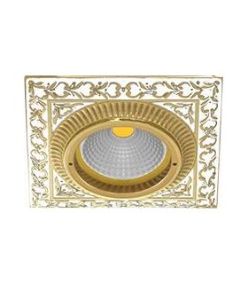 Квадратный точечный светильник из латуни, FEDE SMALTO ITALIANO SAN SEBASTIAN PEARL WHITE FD1005OPEN