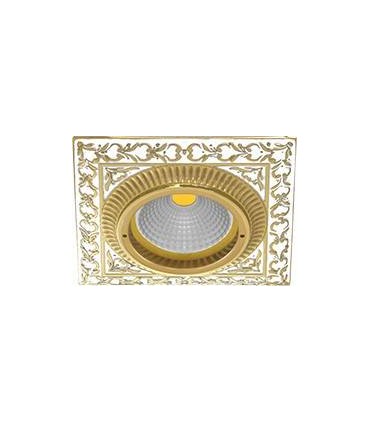 Квадратный точечный светильник из латуни, FEDE SMALTO ITALIANO SAN SEBASTIAN PEARL WHITE FD1005OPEN