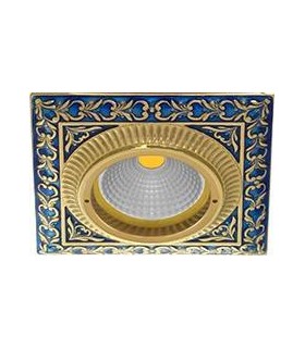 Квадратный точечный светильник из латуни, FEDE SMALTO ITALIANO SAN SEBASTIAN BLUE SAPPHIRE FD1005AZEN