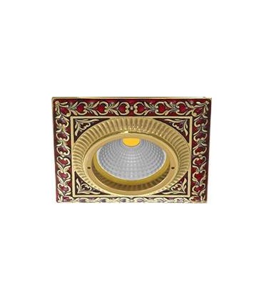 Квадратный точечный светильник из латуни, FEDE SMALTO ITALIANO SAN SEBASTIAN RUBY RED FD1005ROEN