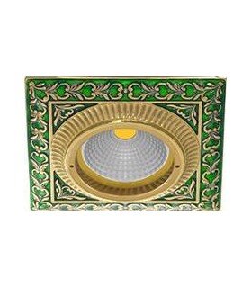 Квадратный точечный светильник из латуни, FEDE SMALTO ITALIANO SAN SEBASTIAN EMERALD GREEN FD1005VEEN