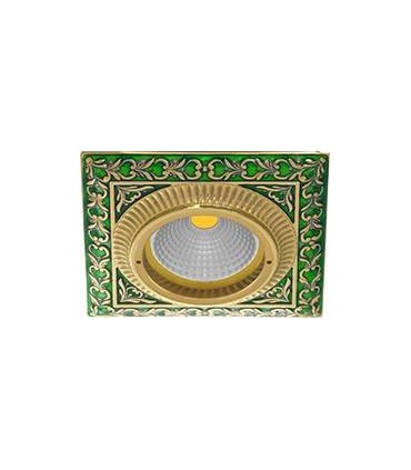 Квадратный точечный светильник из латуни, FEDE SMALTO ITALIANO SAN SEBASTIAN EMERALD GREEN FD1005VEEN