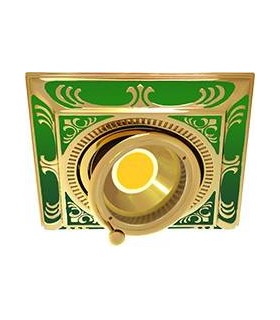 Квадратный встраиваемый, поворотный светильник FEDE SMALTO ITALIANO SIENA SQUARE EMERALD GREEN FD1024VEEN