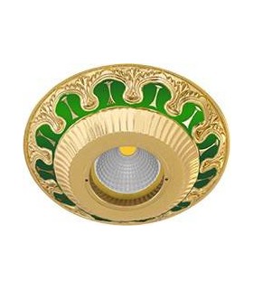 Круглый точечный светильник из латуни FEDE SMALTO ITALIANO CORDOBA EMERALD GREEN FD1019VEEN