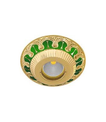 Круглый точечный светильник из латуни FEDE SMALTO ITALIANO CORDOBA EMERALD GREEN FD1019VEEN