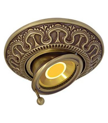 Круглый точечный поворотный светильник из латуни FEDE CORDOBA SWIVET & TILT, патина FD1038RPB