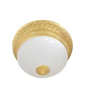 Накладной светильник FEDE BILBAO II DECO из латуни с матовым плафоном (на 2 лампы), блестящее золото FD1060SOB
