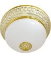 Накладной светильник FEDE BILBAO II DECO из латуни с матовым плафоном (на 2 лампы), золото с белой патиной FD1060SOP