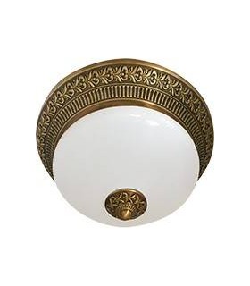 Накладной светильник FEDE BILBAO II DECO из латуни с матовым плафоном (на 2 лампы), патина FD1060SPB