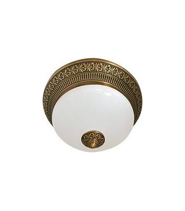 Накладной светильник FEDE BILBAO II DECO из латуни с матовым плафоном (на 2 лампы), патина FD1060SPB