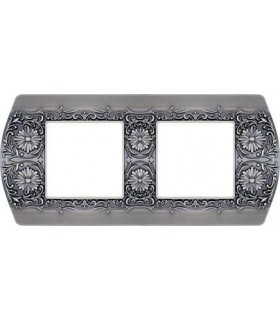 Рамка на 2 поста гор/верт FEDE SANREMO, antic silver FD01422AS