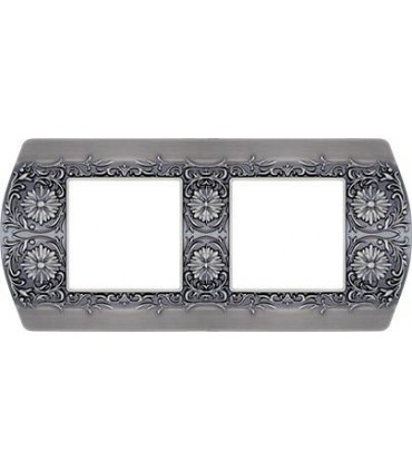 Рамка на 2 поста гор/верт FEDE SANREMO, antic silver FD01422AS