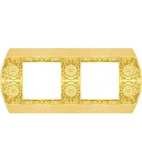 Рамка на 2 поста гор/верт FEDE SANREMO, bright gold FD01422OB