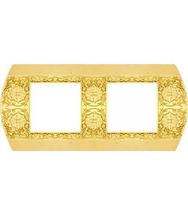 Рамка на 2 поста гор/верт FEDE SANREMO, bright gold FD01422OB