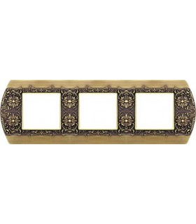 Рамка на 3 поста гор/верт FEDE SANREMO, bright patina FD01423PB