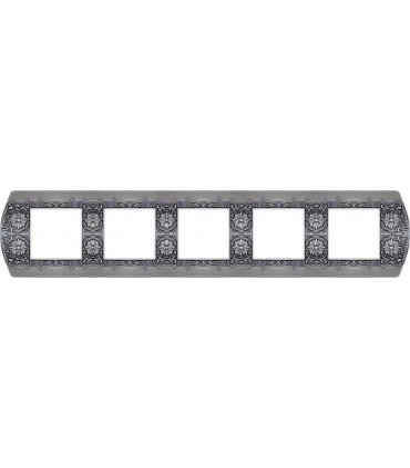 Рамка на 5 постов гор/верт FEDE SANREMO, antic silver FD01425AS