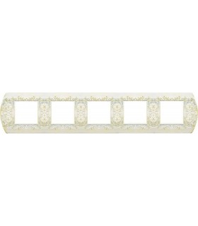 Рамка на 5 постов гор/верт FEDE SANREMO, white decape FD01425BD
