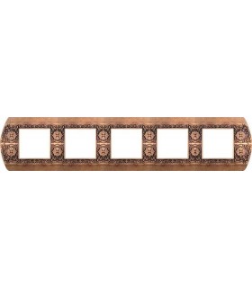 Рамка на 5 постов гор/верт FEDE SANREMO, rustic copper FD01425RU