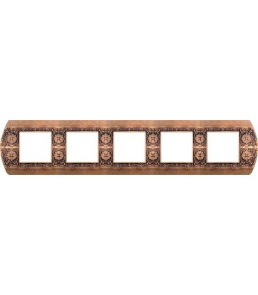 Рамка на 5 постов гор/верт FEDE SANREMO, rustic copper FD01425RU