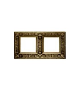 Рамка на 2 поста гор/верт FEDE GRANADA, bright patina FD01412PB