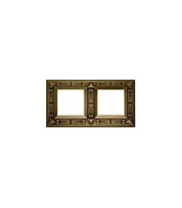 Рамка на 2 поста гор/верт FEDE GRANADA, bright patina FD01412PB