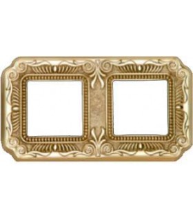 Рамка на 2 поста гор/верт FEDE TOSCANA FIRENZE, bright gold FD01362OB