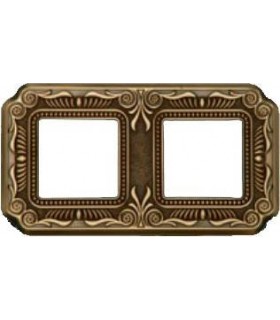 Рамка на 2 поста гор/верт FEDE TOSCANA FIRENZE, bright patina FD01362PB