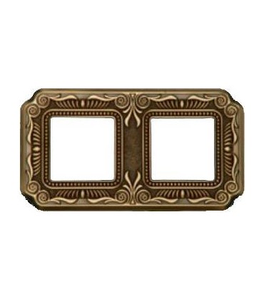 Рамка на 2 поста гор/верт FEDE TOSCANA FIRENZE, bright patina FD01362PB