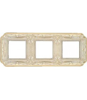 Рамка на 3 поста гор/верт FEDE TOSCANA FIRENZE, gold white patina FD01363OP