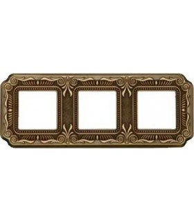 Рамка на 3 поста гор/верт FEDE TOSCANA FIRENZE, bright patina FD01363PB